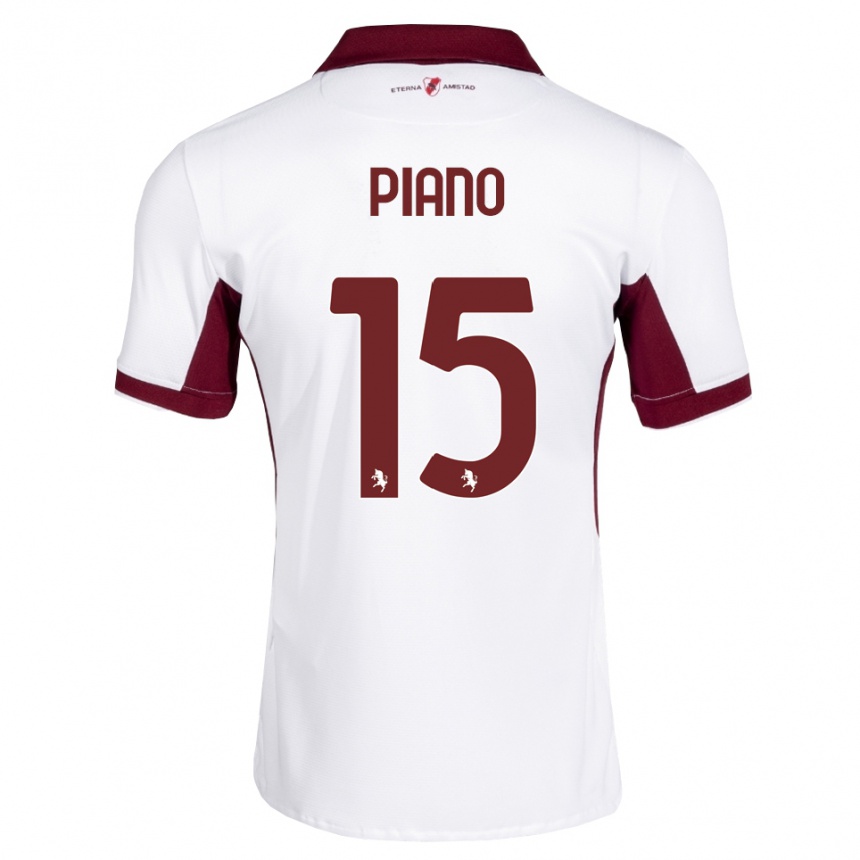 גברים כדורגל Enrico Piano #15 בורדו לבן אדום הרחק ג'רזי 2026/27