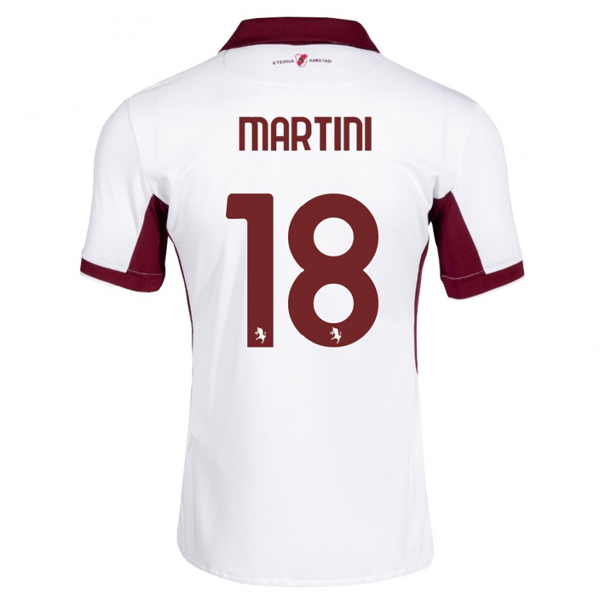 גברים כדורגל Edoardo Martini #18 בורדו לבן אדום הרחק ג'רזי 2026/27