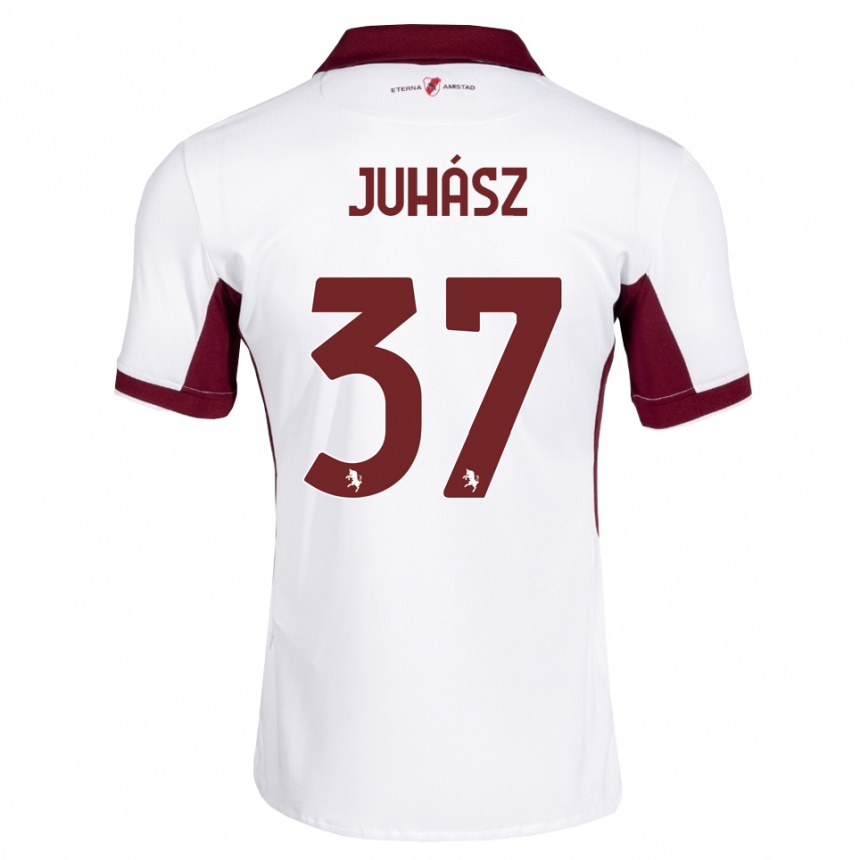 גברים כדורגל Martin Juhász #37 בורדו לבן אדום הרחק ג'רזי 2026/27
