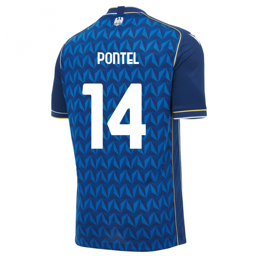 גברים כדורגל Simone Pontel #14 כחול מלכותי כחול הרחק ג'רזי 2026/27