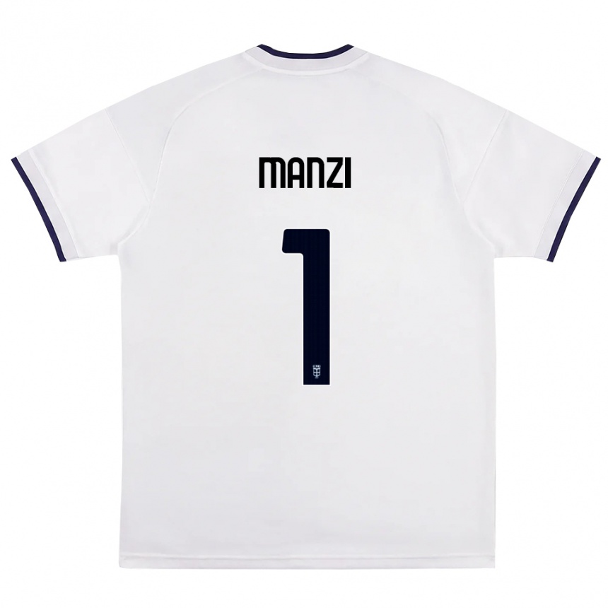 גברים כדורגל Federico Manzi #1 לבן אדום כחול מלכותי הרחק ג'רזי 2026/27