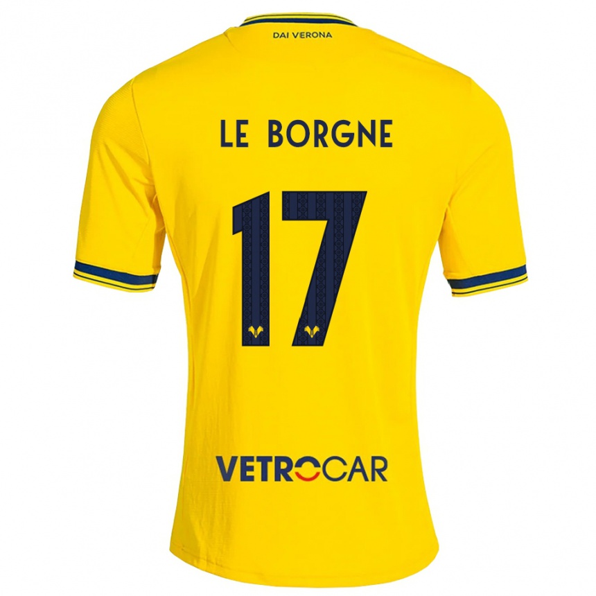 גברים כדורגל Andréa Le Borgne #17 צהוב אדום הרחק ג'רזי 2026/27