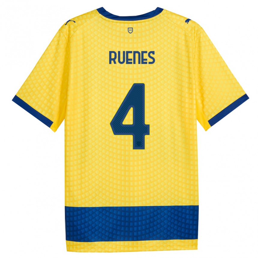 גברים כדורגל Roger Ruenes #4 צהוב כחול שחור הרחק ג'רזי 2026/27