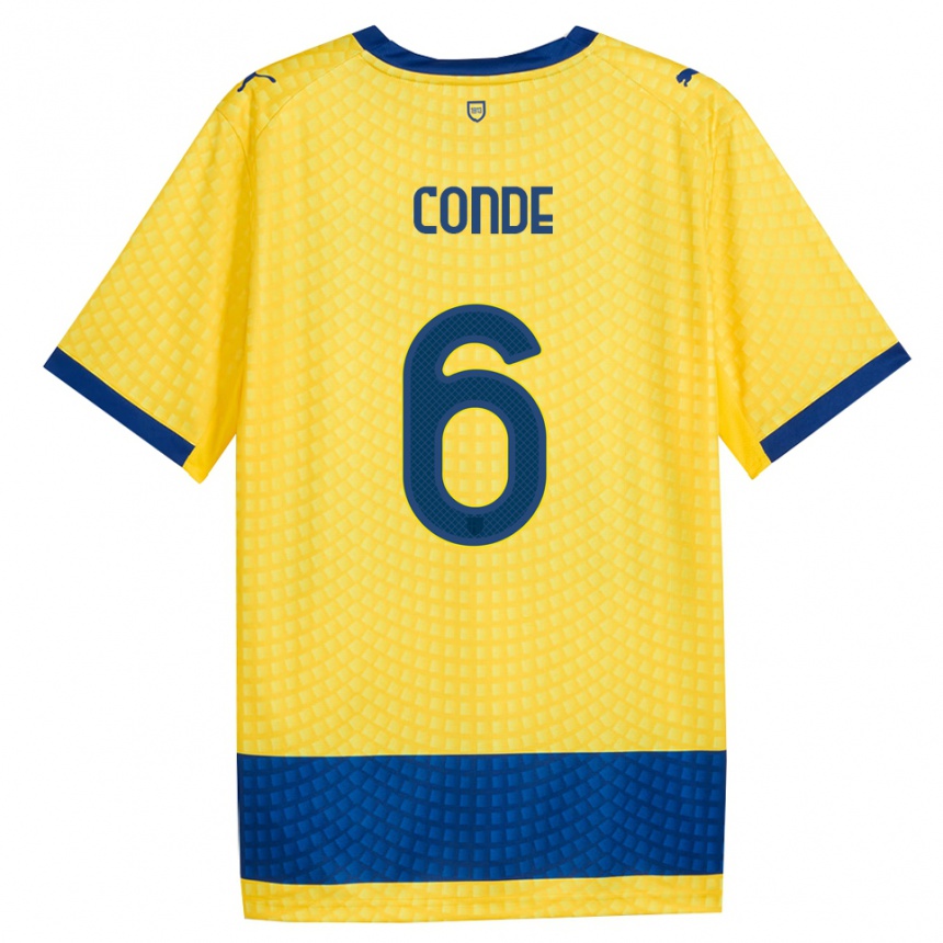 גברים כדורגל Bernardo Conde #6 צהוב כחול שחור הרחק ג'רזי 2026/27