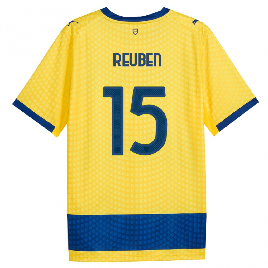 גברים כדורגל Success Reuben #15 צהוב כחול שחור הרחק ג'רזי 2026/27