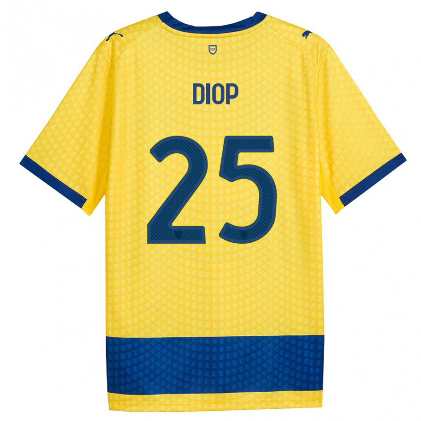 גברים כדורגל Doro Diop #25 צהוב כחול שחור הרחק ג'רזי 2026/27
