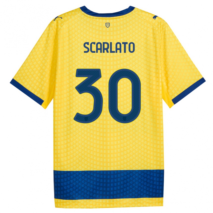 גברים כדורגל Lucas Scarlato #30 צהוב כחול שחור הרחק ג'רזי 2026/27