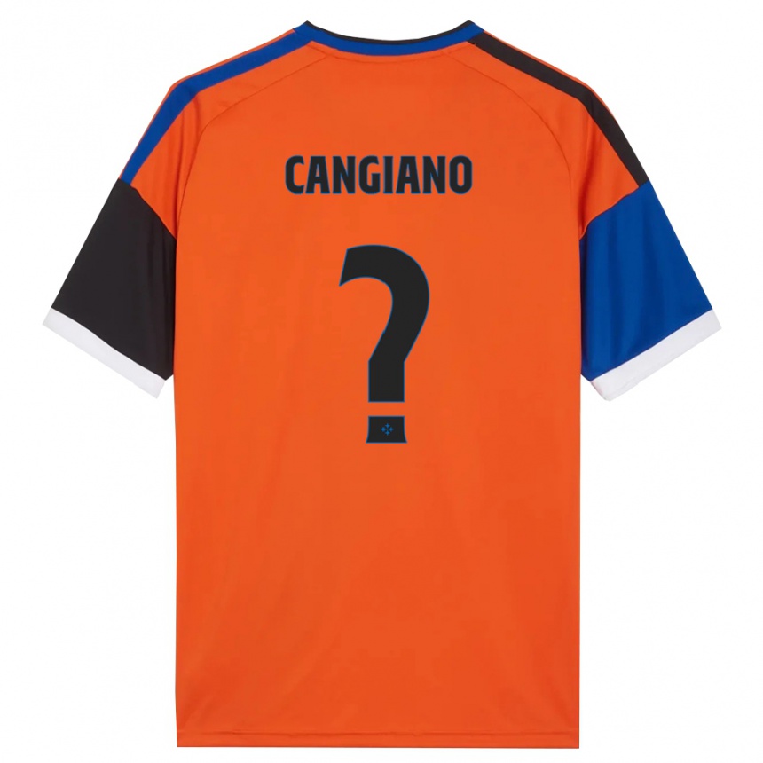 גברים כדורגל Cristian Cangiano #0 כתום כחול שחור לבן הרחק ג'רזי 2026/27