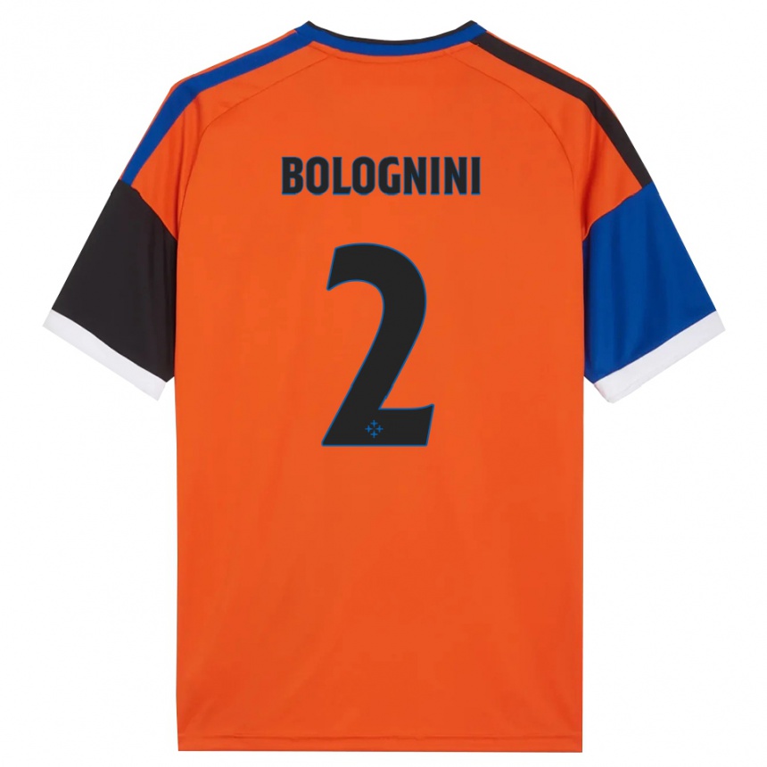 גברים כדורגל Andrea Bolognini #2 כתום כחול שחור לבן הרחק ג'רזי 2026/27 גברים כדורגל Andrea Bolognini #2 כתום כחול שחור לבן הרחק ג'רזי 2026/27