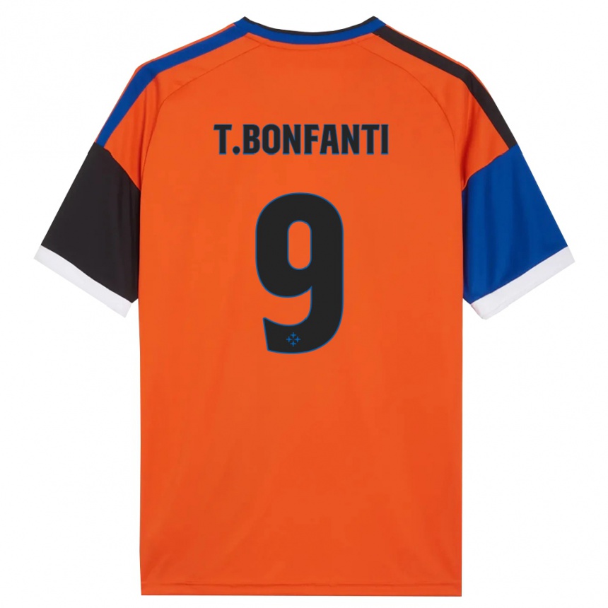 גברים כדורגל Thomas Bonfanti #9 כתום כחול שחור לבן הרחק ג'רזי 2026/27