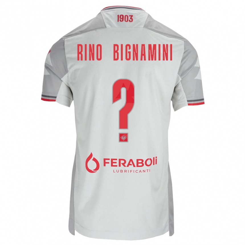 גברים כדורגל Filippo Rino Bignamini #0 אפור לבן אדום הרחק ג'רזי 2026/27