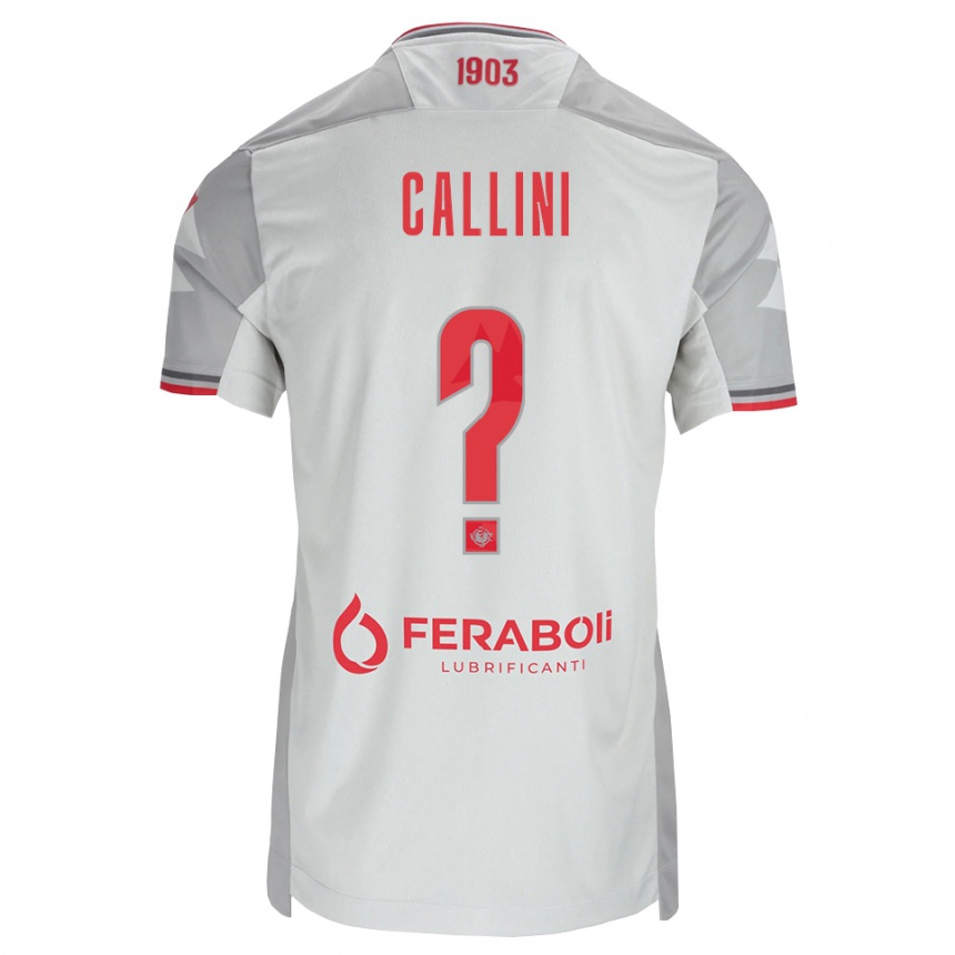 גברים כדורגל Tommaso Callini #0 אפור לבן אדום הרחק ג'רזי 2026/27