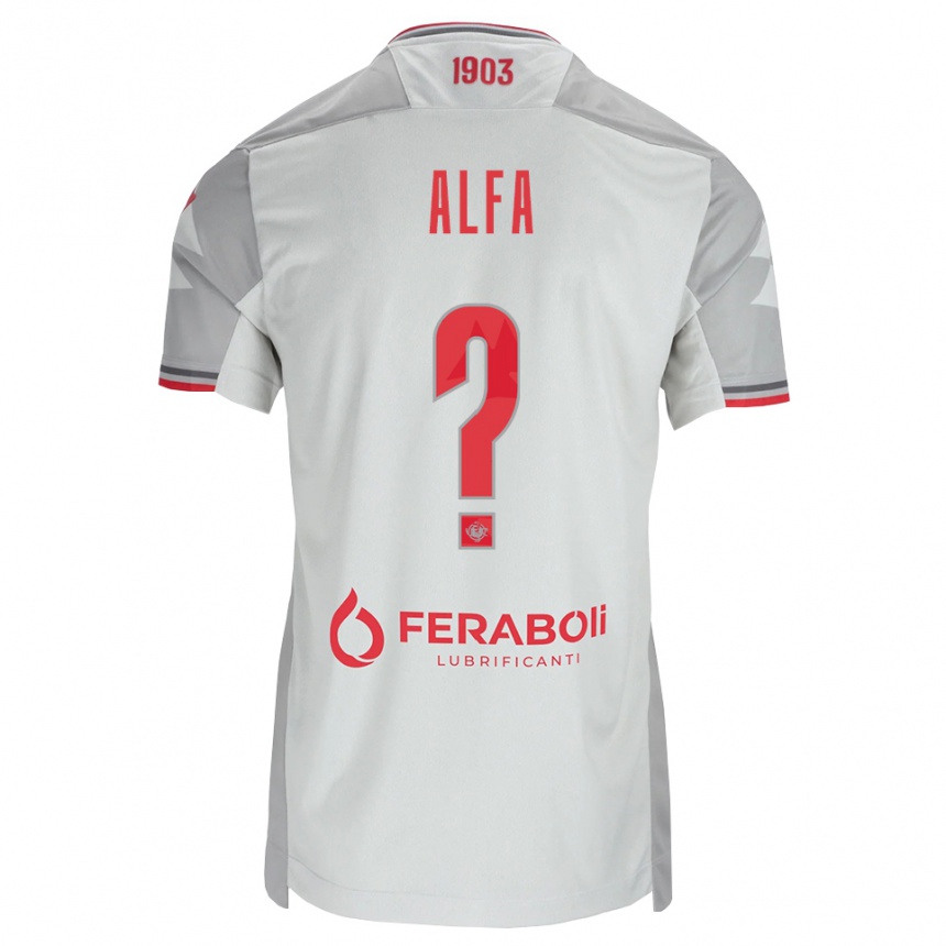 גברים כדורגל Karim Alfa #0 אפור לבן אדום הרחק ג'רזי 2026/27
