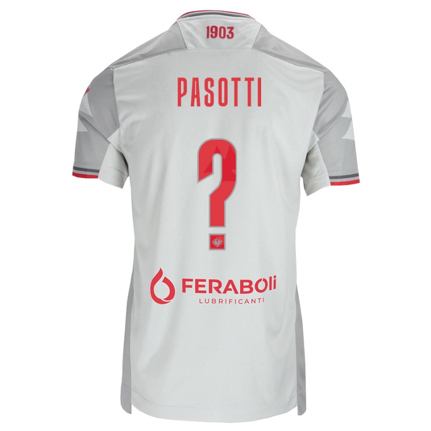 גברים כדורגל Fabrizio Pasotti #0 אפור לבן אדום הרחק ג'רזי 2026/27