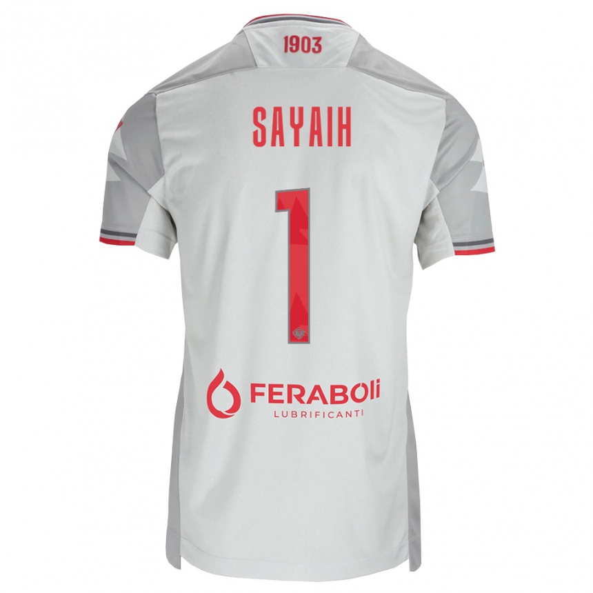 גברים כדורגל Ilyas Sayaih #1 אפור לבן אדום הרחק ג'רזי 2026/27