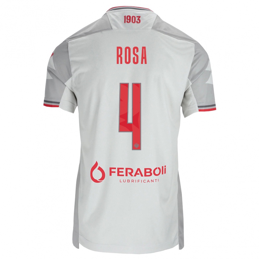 גברים כדורגל Riccardo Rosa #4 אפור לבן אדום הרחק ג'רזי 2026/27