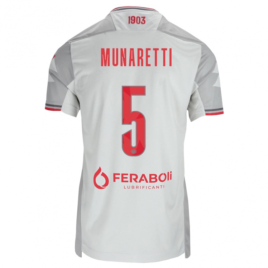גברים כדורגל Luca Munaretti #5 אפור לבן אדום הרחק ג'רזי 2026/27