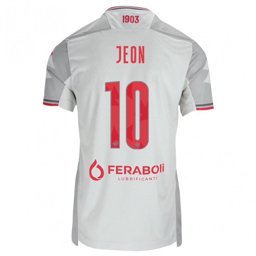 גברים כדורגל Joseph Jeon #10 אפור לבן אדום הרחק ג'רזי 2026/27