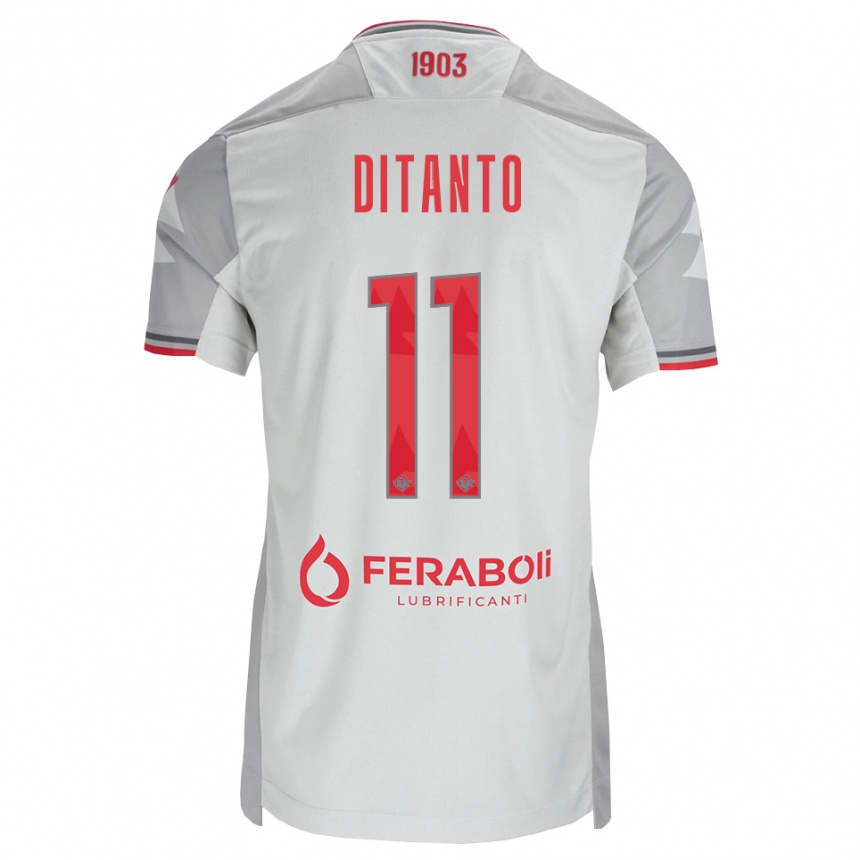 גברים כדורגל Tiziano Ditanto #11 אפור לבן אדום הרחק ג'רזי 2026/27