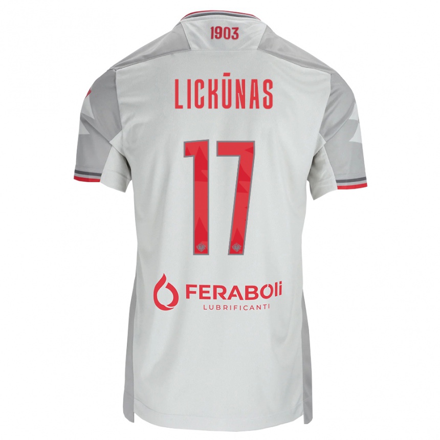 גברים כדורגל Adrian Lickūnas #17 אפור לבן אדום הרחק ג'רזי 2026/27