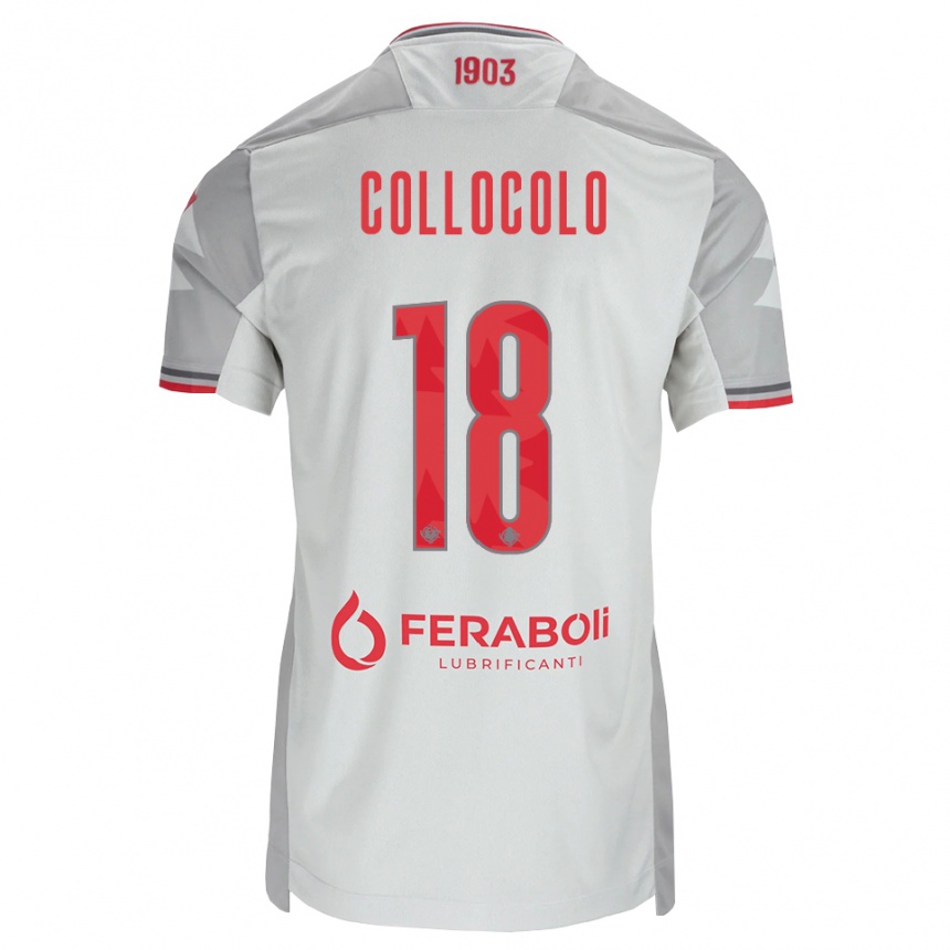 גברים כדורגל Michele Collocolo #18 אפור לבן אדום הרחק ג'רזי 2026/27 גברים כדורגל Michele Collocolo #18 אפור לבן אדום הרחק ג'רזי 2026/27