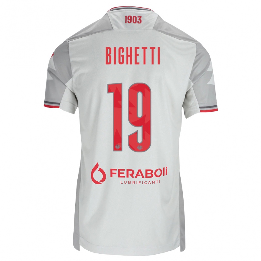 גברים כדורגל Paolo Bighetti #19 אפור לבן אדום הרחק ג'רזי 2026/27