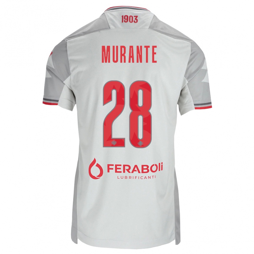 גברים כדורגל Alessandro Murante #28 אפור לבן אדום הרחק ג'רזי 2026/27