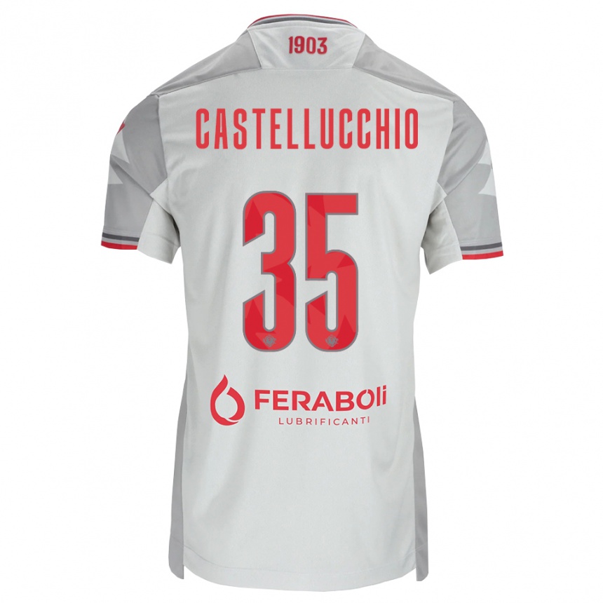גברים כדורגל Gabriele Castellucchio #35 אפור לבן אדום הרחק ג'רזי 2026/27