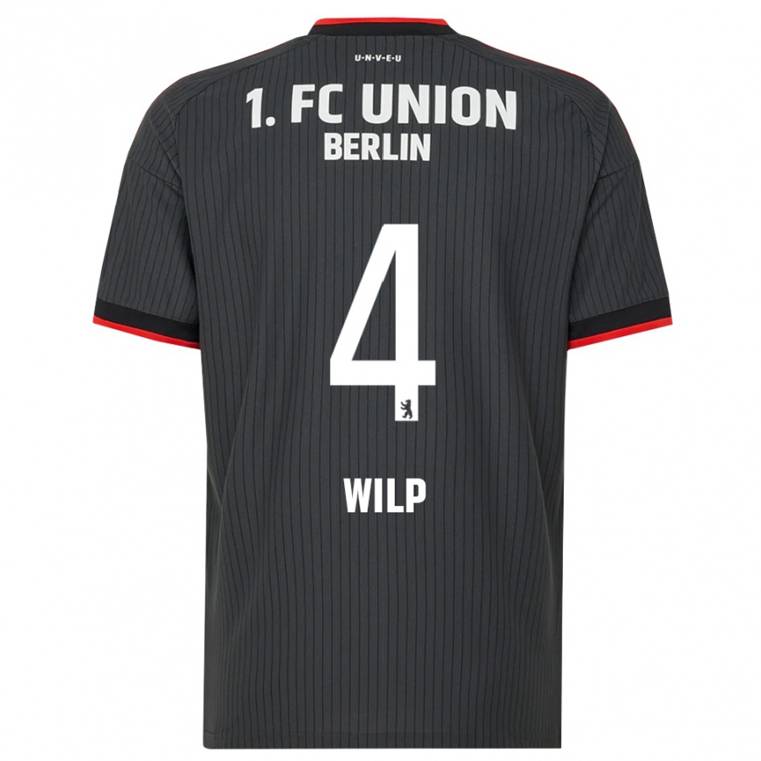 גברים כדורגל Bennett Wilp #4 שחור לבן אדום הרחק ג'רזי 2026/27
