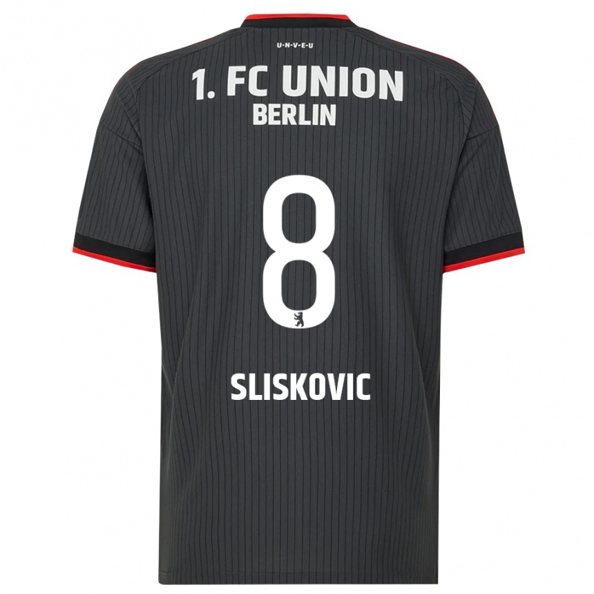 גברים כדורגל Duje Sliskovic #8 שחור לבן אדום הרחק ג'רזי 2026/27
