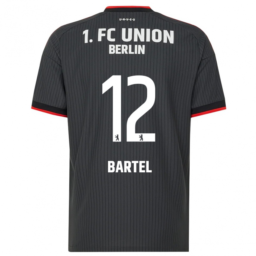 גברים כדורגל Bruno Bartel #12 שחור לבן אדום הרחק ג'רזי 2026/27