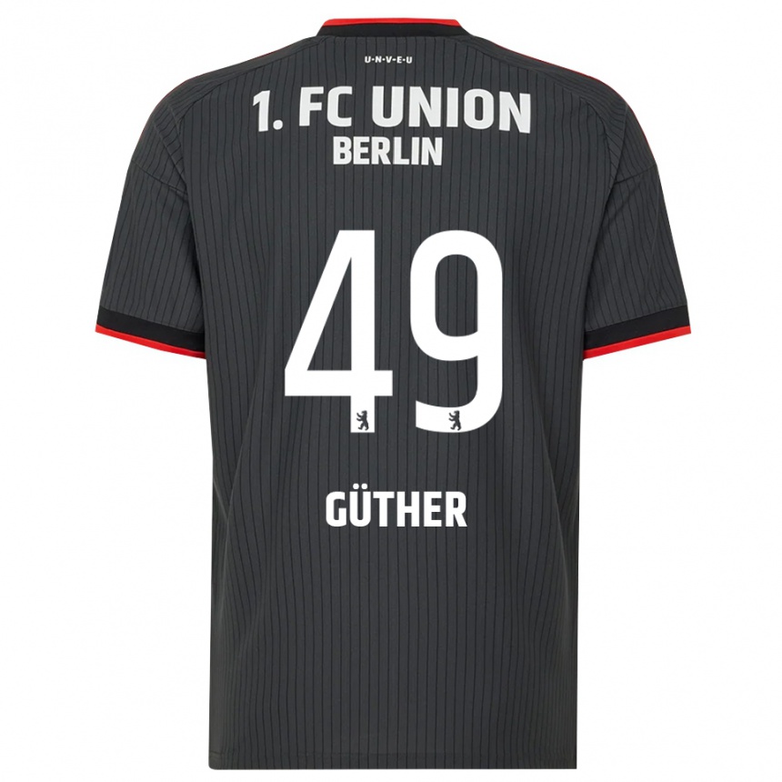 גברים כדורגל Linus Güther #49 שחור לבן אדום הרחק ג'רזי 2026/27