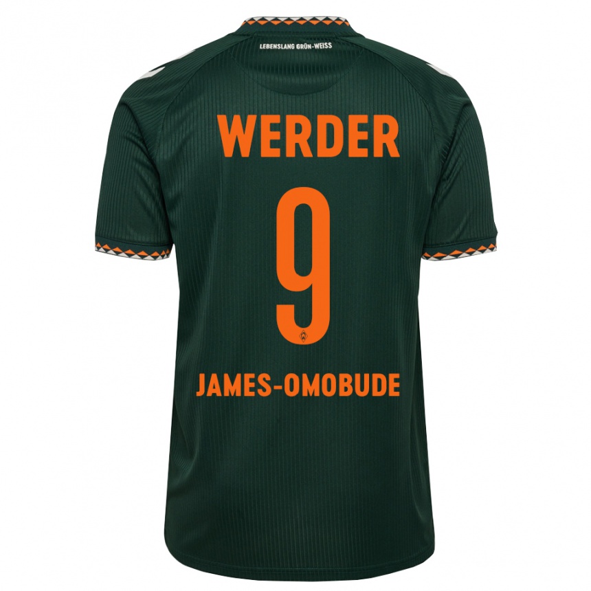 גברים כדורגל Favor James-Omobude #9 ירוק כהה כתום לבן הרחק ג'רזי 2026/27
