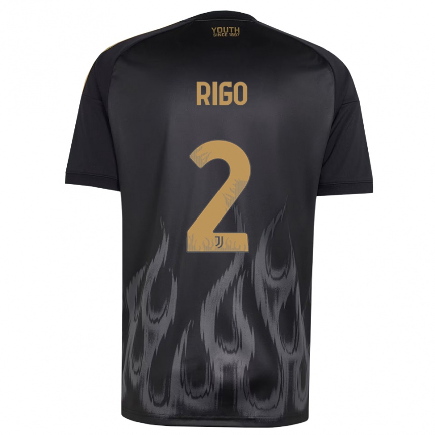 גברים כדורגל Davide Rigo #2 שחור חום ג'רזי קיט שלישי 2026/27