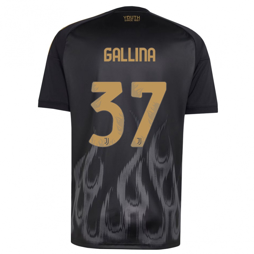 גברים כדורגל Arianna Gallina #37 שחור חום ג'רזי קיט שלישי 2026/27