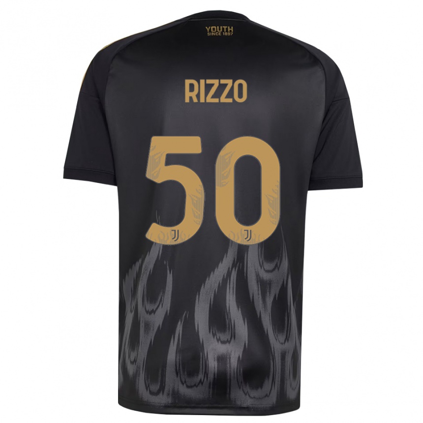 גברים כדורגל Niccolò Rizzo #50 שחור חום ג'רזי קיט שלישי 2026/27