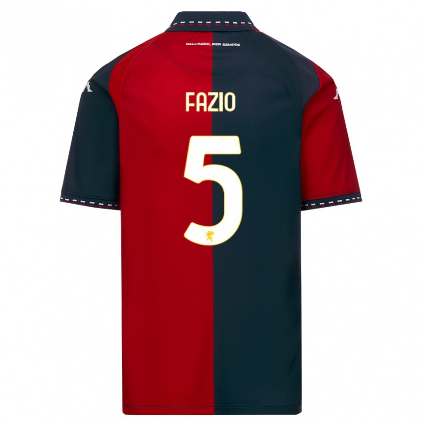 נשים כדורגל Lorenzo Fazio #5 אדום שחור לבן ג'רזי ביתית 2026/27
