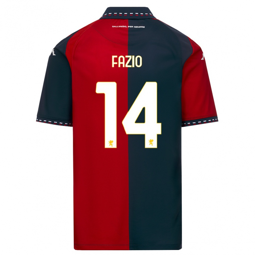 נשים כדורגל Tommaso Fazio #14 אדום שחור לבן ג'רזי ביתית 2026/27