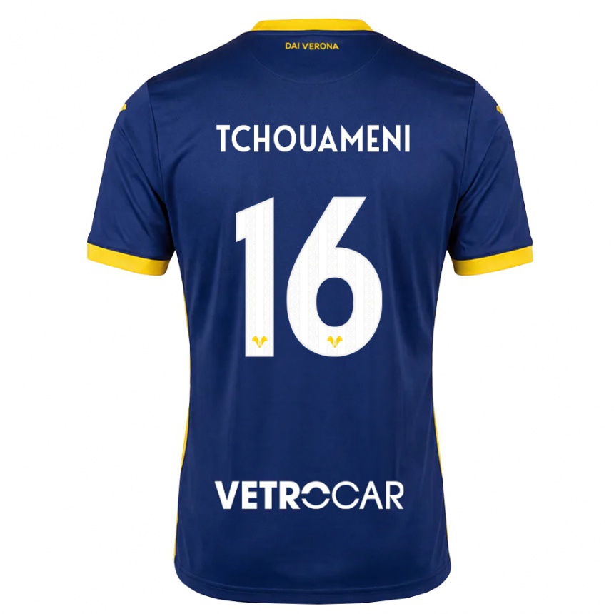 נשים כדורגל Alex Tchouameni #16 כחול מלכותי צהוב לבן ג'רזי ביתית 2026/27