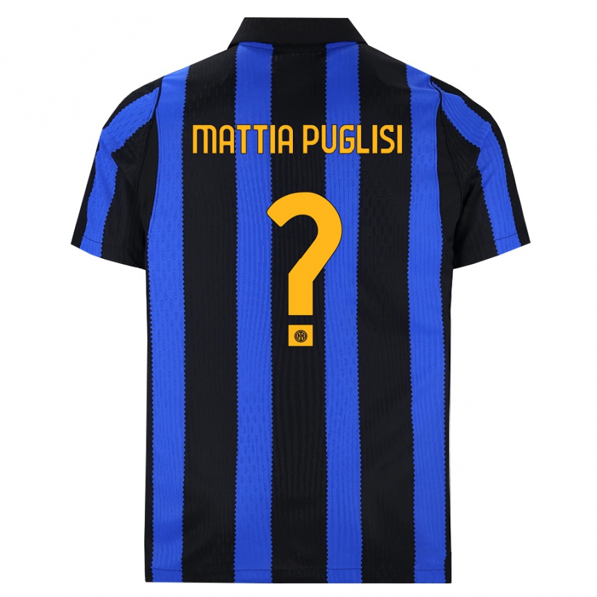 נשים כדורגל Luca Mattia Puglisi #0 שחור כחול צהוב ג'רזי ביתית 2026/27