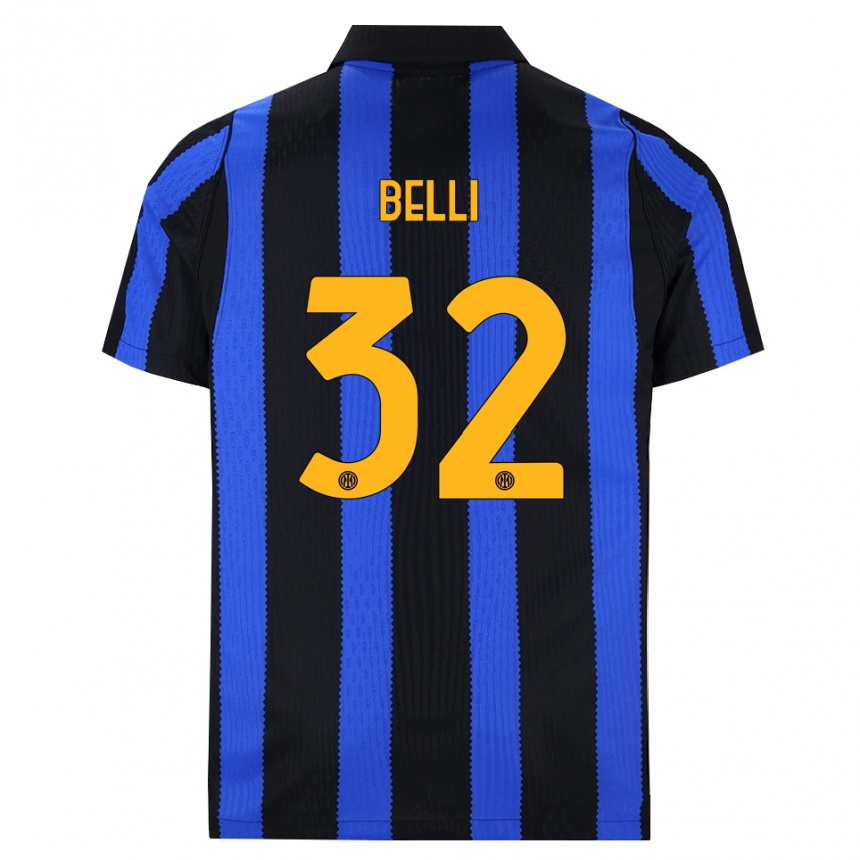 נשים כדורגל Elena Belli #32 שחור כחול צהוב ג'רזי ביתית 2026/27