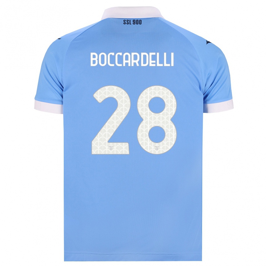 נשים כדורגל טומאסו בוקארדיילי #28 כחול שמיים שחור לבן ג'רזי ביתית 2026/27