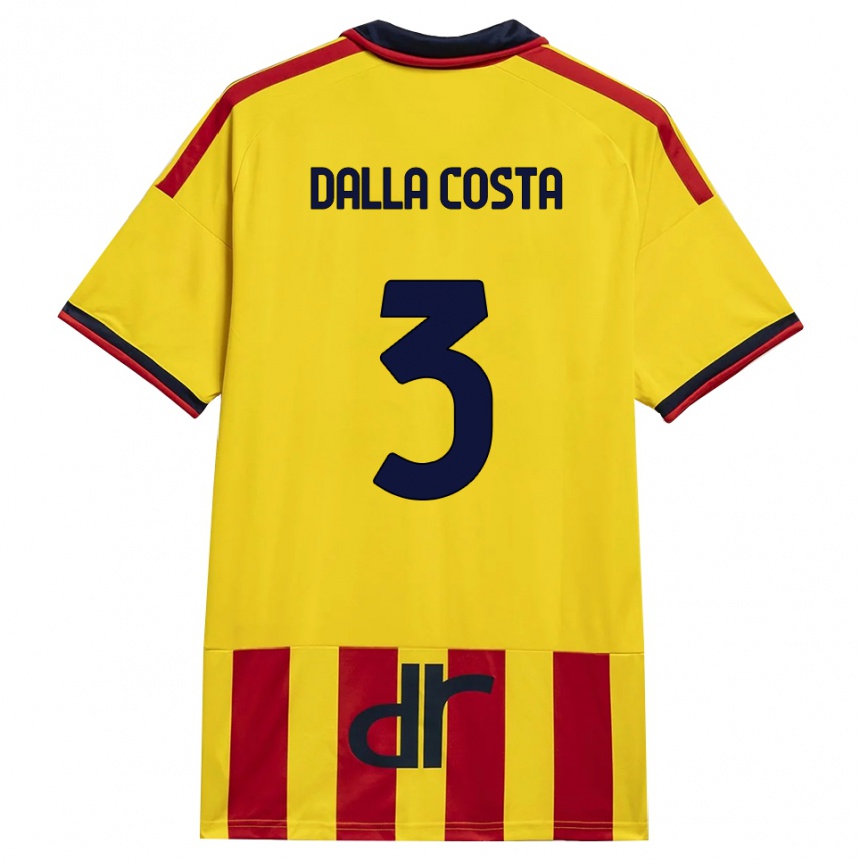 נשים כדורגל Luca Dalla Costa #3 צהוב אדום ג'רזי ביתית 2026/27