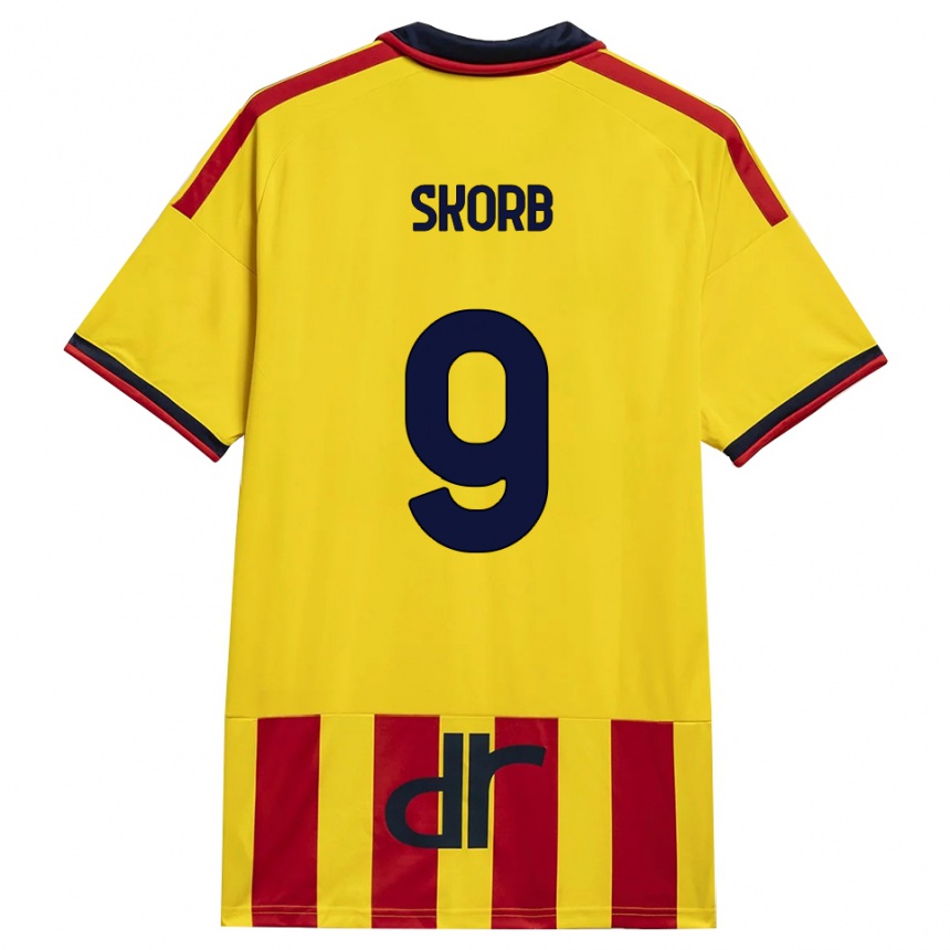 נשים כדורגל Filip Skorb #9 צהוב אדום ג'רזי ביתית 2026/27