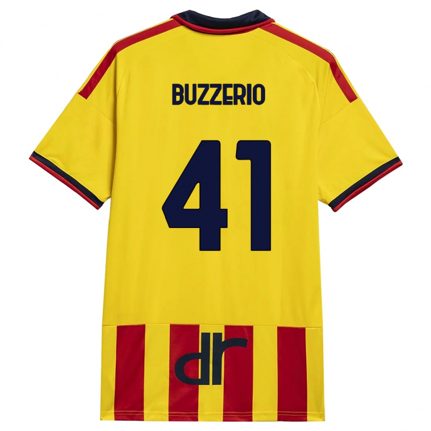נשים כדורגל Mattia Buzzerio #41 צהוב אדום ג'רזי ביתית 2026/27