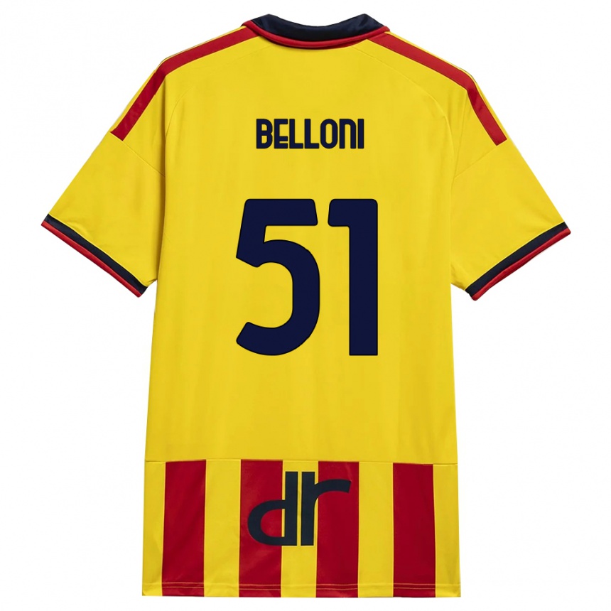 נשים כדורגל Giacomo Belloni #51 צהוב אדום ג'רזי ביתית 2026/27