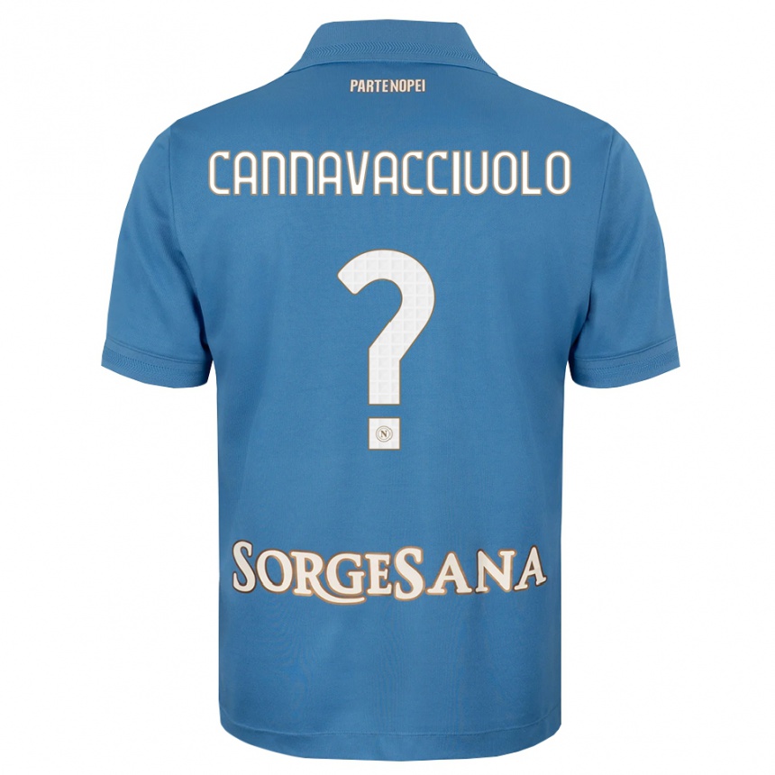נשים כדורגל Luigi Pio Cannavacciuolo #0 כחול ערפיח לבן ג'רזי ביתית 2026/27