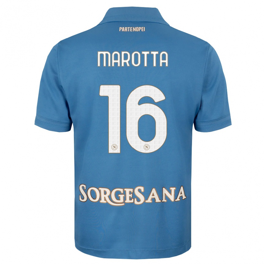 נשים כדורגל Gabriele Marotta #16 כחול ערפיח לבן ג'רזי ביתית 2026/27