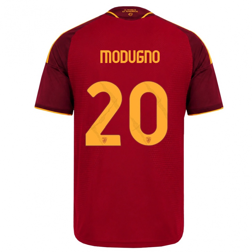 נשים כדורגל Emanuele Modugno #20 אדום זהוב צהוב ג'רזי ביתית 2026/27