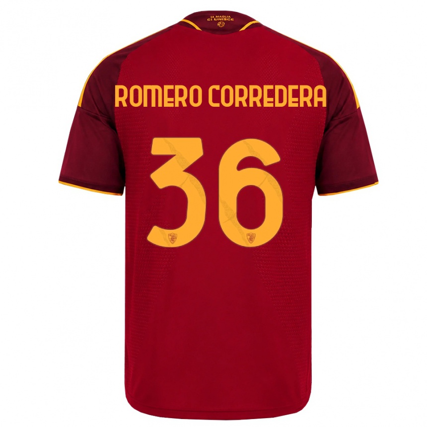 נשים כדורגל Miguel Romero Corredera #36 אדום זהוב צהוב ג'רזי ביתית 2026/27